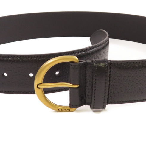GUCCI GG GHW GG Marmont Wide Belt Size #85 Calfskin Leather 573325 Black