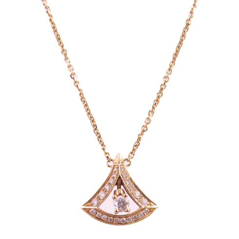 BVLGARI Divina Diamond Necklace P2TPEE 18K Yellow Gold