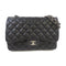 CHANEL Quilted SHW CC Classic Jumbo Chain Shoulder Bag Lambskin Leather Black