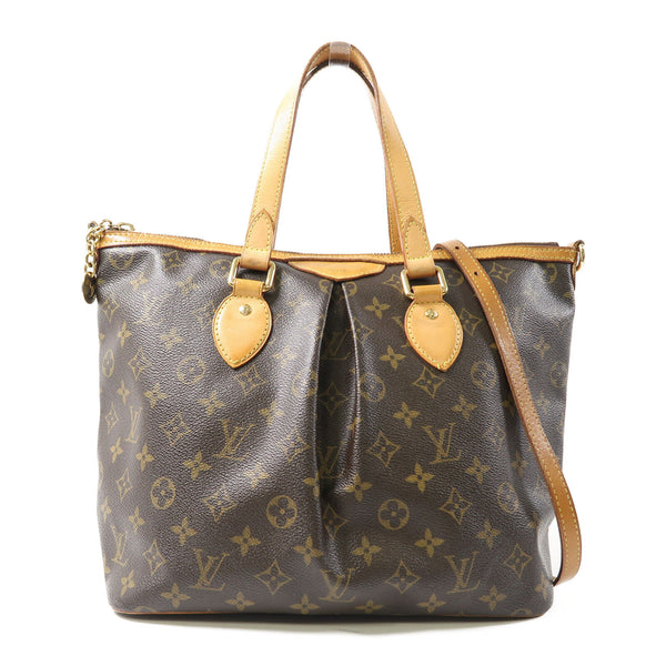 LOUIS VUITTON LV GHW Palermo 2 Way Bag M40145 Monogram Brown v1