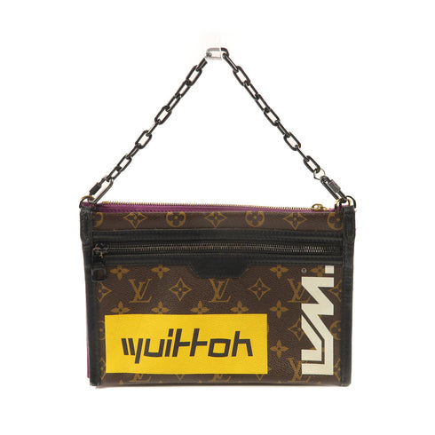 LOUIS VUITTON LV GHW D.Flat Shoulder Bag Monogram M44641 Brown/Purple