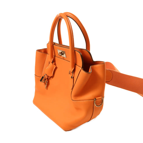 HERMES SHW Toolbox 20 2Way Shoulder Bag Evercolor Leather L5 Crevette Orange