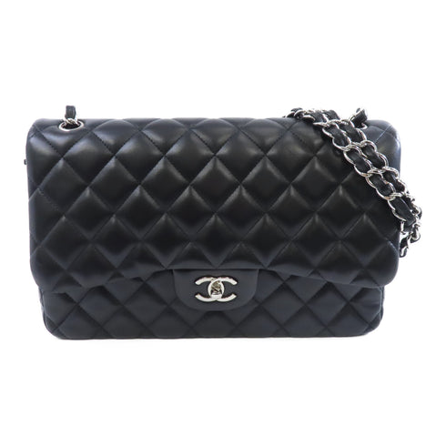 CHANELQuilted CC SHW Classic Jumbo Shoulder Bag A58600 Lambskin Leather Black