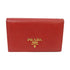 PRADA GHW Card Case 1M1122 Saffiano Leather Red
