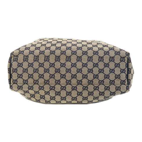 GUCCI GG GHW Handbag/Tote Bag Canvas Brown/Blue