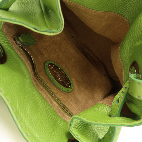 FENDI SHW Shoulder Bag 8BR595 Calfskin Leather Green