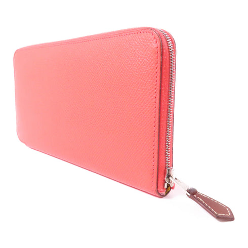 HERMES PHW Silk In Classic Long Wallet Veau Epsom Leather Pink