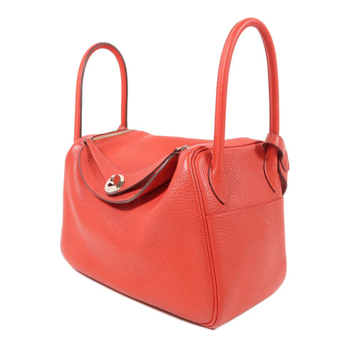 HERMES PHW Lindy 26 2 Way Shoulder Bag Clemence Leather Rose Jaipur