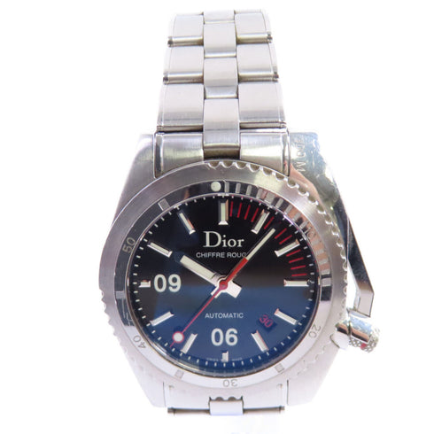 Christian Dior Automatic Chiffre Rouge Watch Stainless Steel RY3440 Black