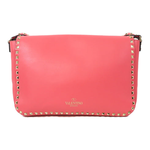 Valentino GHW Shoulder Bag Calfskin Leather Pink