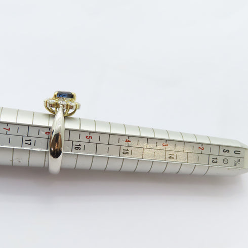 FINE JEWELRY 1.44ct Sapphire 0.74ct Diamond Ring US#5.75 PT900 18K Yellow Gold