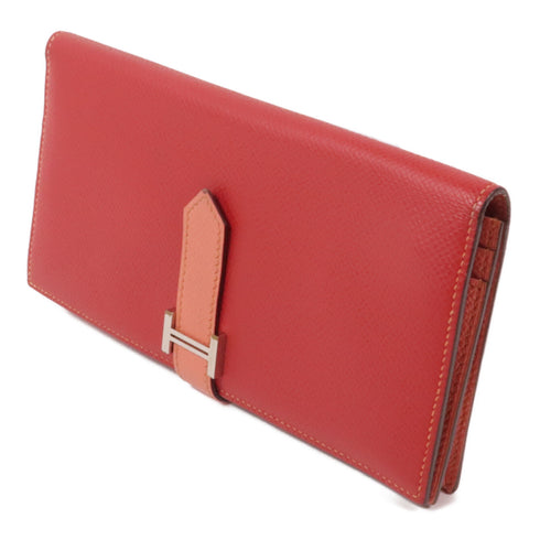HERMES PHW Bearn Long Wallet Veau Epsom Leather Rose Jaipur