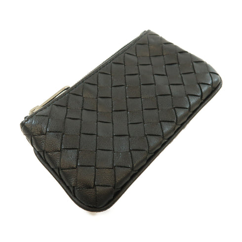 BOTTEGA VENETA BV SHW Coin Case Intrecciato Lambskin Leather Black