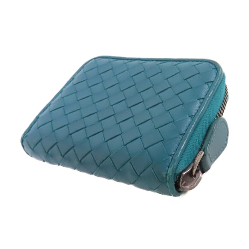 BOTTEGA VENETA BV Card Coin Case Intrecciato Leather Blue-Green