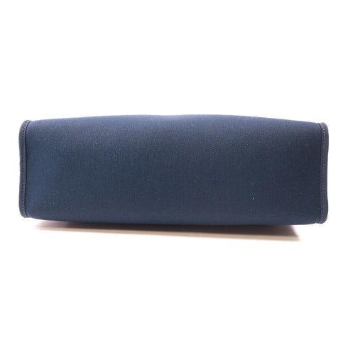 HERMES PHW Herbag PM 2 Way Shoulder Bag Handbag Canvas Blue