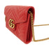 GUCCI GHW GG Marmont Chain Shoulder Bag Calfskin Leather
