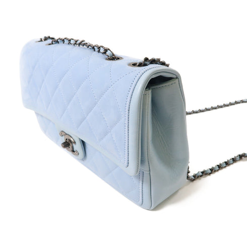 CHANEL CC Chain Shoulder Bag Calfskin Leather Light Blue