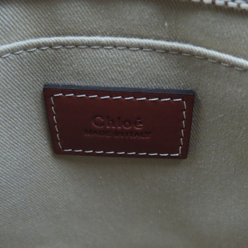 Chloe Small Woody Tote Bag Canvas Beige/Brown