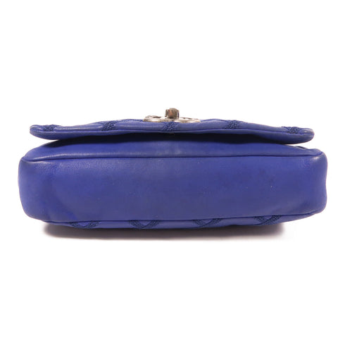 CHANEL CC SHW Chain Shoulder Bag Calfskin Leather Blue