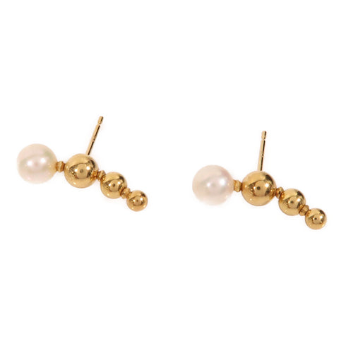 Jewelry Pearl Earrings 1.7g 18K Yellow Gold
