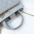 CHANEL Quilted CC GHW 2 Way Chain Shoulder Bag A93750 Calfskin Leather Grey