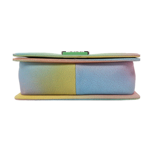 CHANEL Quilted CC SHW Boy 25 Chain Shoulder Bag A67086 Leather Multicolor