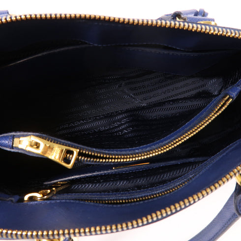 PRADA GHW 2 Way Shoulder Bag BL0837 Saffiano Leather Blue