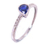 Jewelry 0.38ct Sapphire0.05ct Diamond Ring US#5.25 18K White Gold
