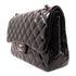 CHANEL Quilted CC SHW Chain Shoulder Bag Lacquer Leather Black