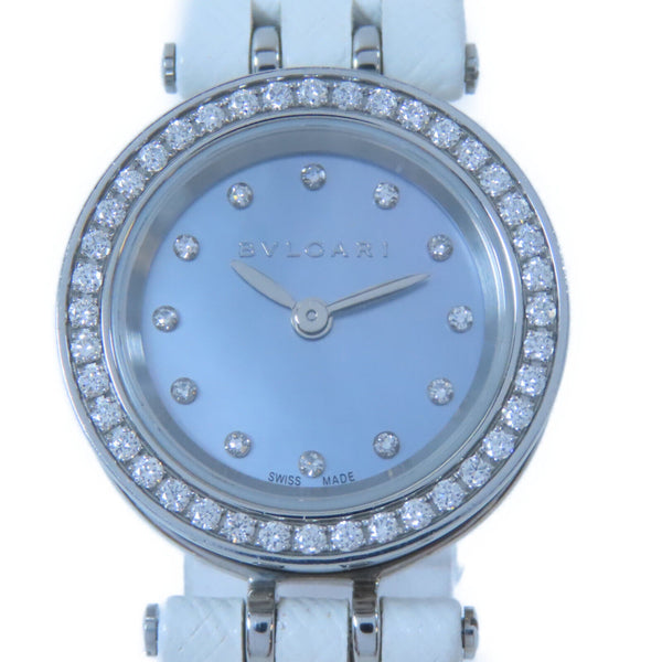 BVLGARI B-zero1 Quartz Watch BZ23S Stainless Steel Leather Blue