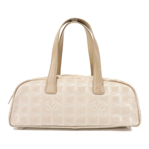 CHANEL CC SHW Shoulder Bag Canvas Begie