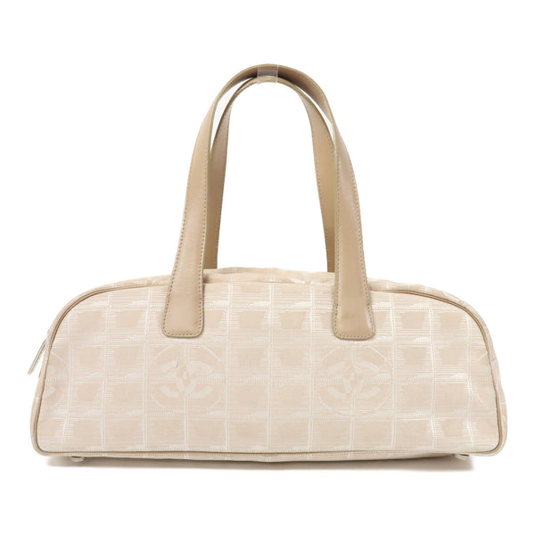 CHANEL CC SHW Shoulder Bag Canvas Begie