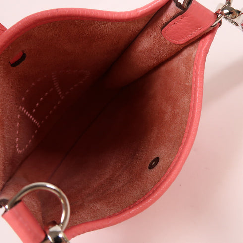 HERMES PHW Evelyne TPM Shoulder Bag Taurillon Clemence Leather Rose Azalee