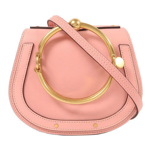 Chloe GHW Shoulder Bag Calfskin Leather Pink