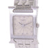 HERMES SHW Medium Heure H Quartz Watch Stainless Steel White