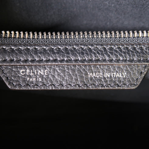 CELINE SHW Mini Luggage Tote Shoulder Bag ATY112 Calfskin Leather Black