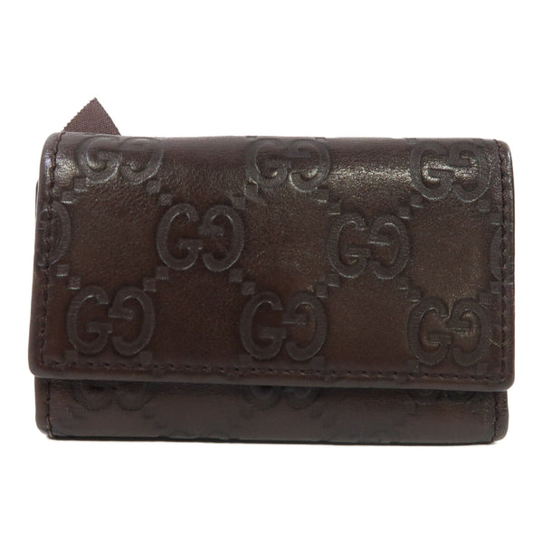GUCCI GG GHW Key Holder 138098 Calfskin Leather Brown