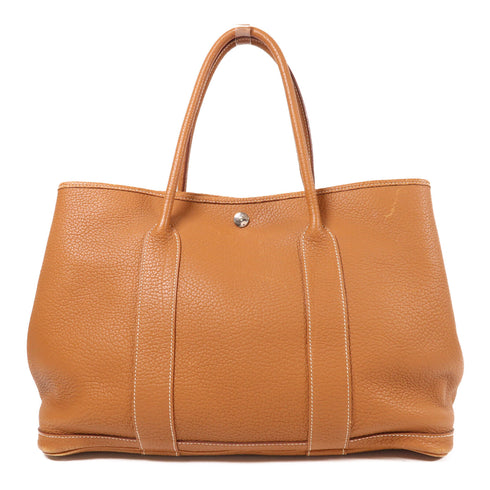 HERMES PHW Garden Party PM Tote Bag Negonda Leather Gold v1