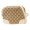 GUCCI GG GHW Shoulder Bag 449413 Canvas Brown/White