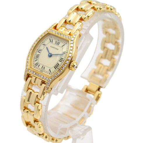 CARTIER Tochu SM Quartz Watch WA5006A3 18K Yellow Gold Diamond