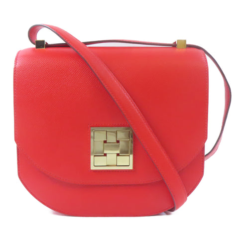 HERMES GHW Mosaique AU 24 Bag Shoulder Handbag Epsom Leather Rouge De Coeur Red