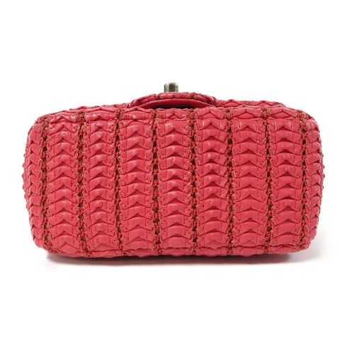 CHANEL CC SHW Chain Shoulder Bag Lambskin Leather Red v1