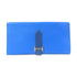 HERMES PHW Bearn Long Wallet Bifold Chevre Leather Blue Hydra