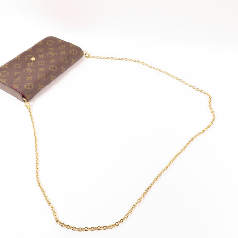 LOUIS VUITTON LV GHW Pochette Felicie Chain Shoulder Bag M61276 Monogram Brown