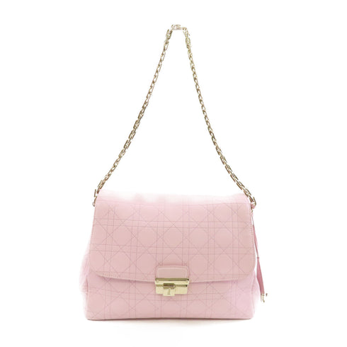 Christian Dior CD GHW Chain Shoulder Bag Calfskin Leather Pink