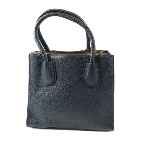 Michael Kors GHW 2 Way Shoulder Handbag Calfskin Leather Navy