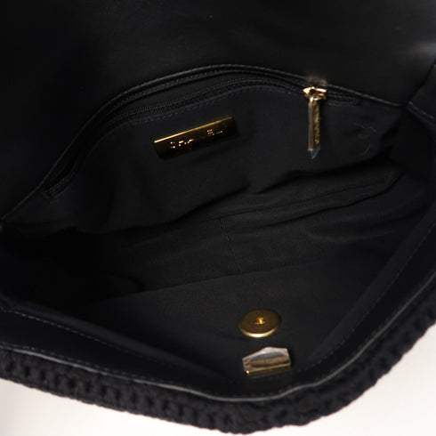 CHANEL CC Chanel 19 2 Way Chain Shoulder Bag Cotton Black