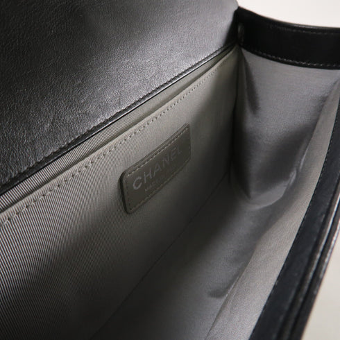 CHANEL CC SHW Boy Chanel 25 Chain Shoulder Bag A67086 Calfskin Leather Black