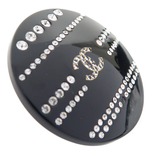 CHANEL CC Brooch PVC Black/White
