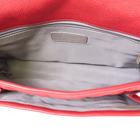 CHANEL CC SHW Chain Shoulder Bag Calfskin Leather Red v2